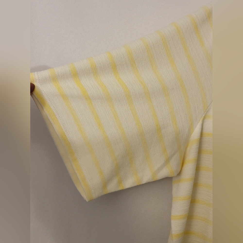 Belle by Kim Gravel Lemon Striped Tee with Side Tie Size XL - Picture 5 of 7